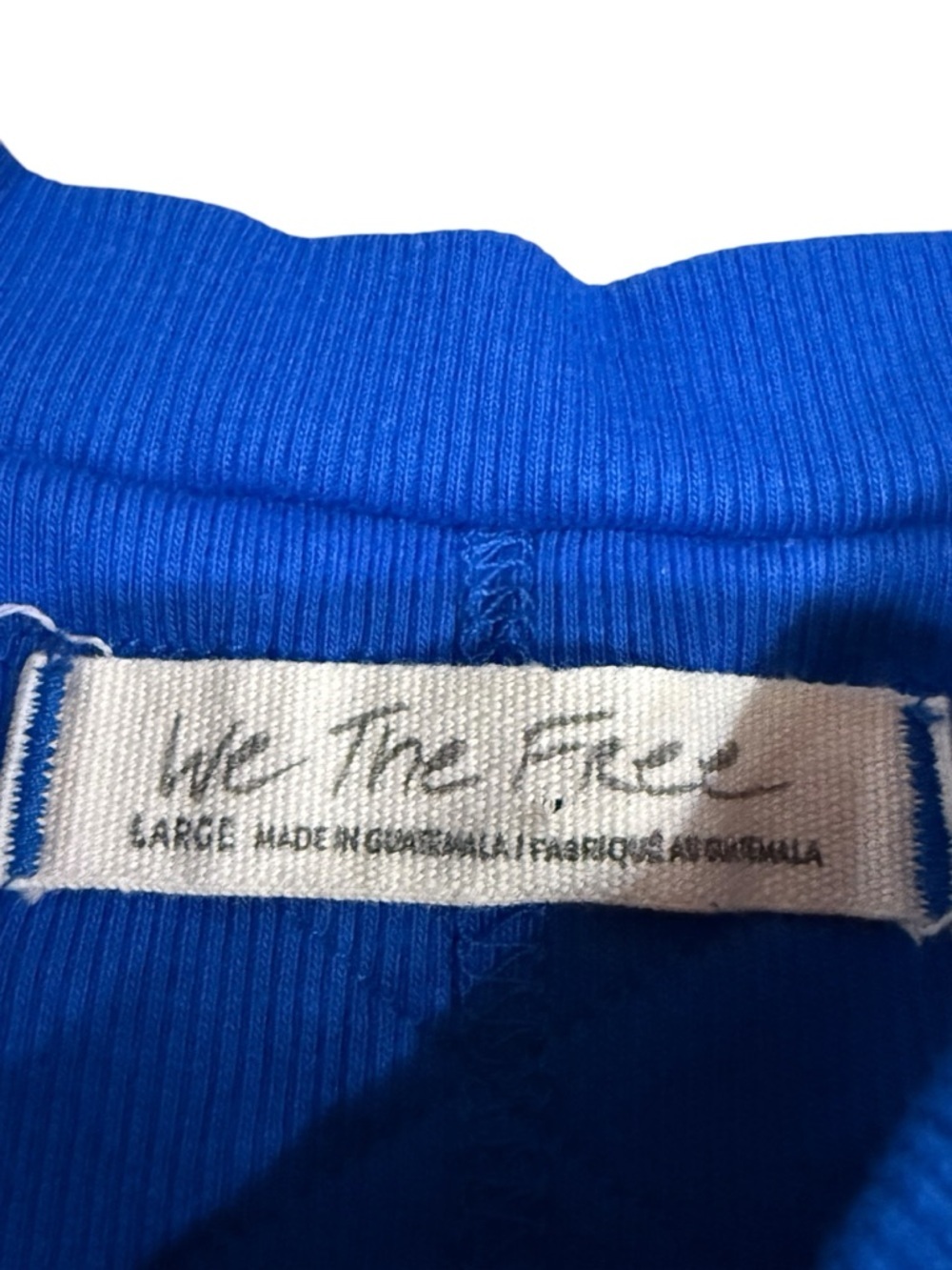 We The Free Free People Blue Ribbed Tank Top Size Large Sleeveless Stretch Basic - Picture 5 of 11
